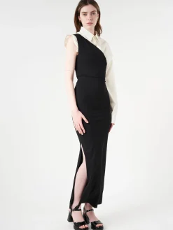 MM6 Maison Margiela - Maxi Dress in Black and Off White