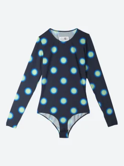 MM6 Maison Margiela - Print Long-Sleeve Bodysuit in Black