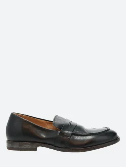 Moma - 1ES026 Leather Loafer in Nero Cusna
