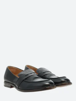 Moma - 1ES026 Leather Loafer in Nero Cusna