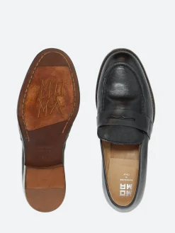 Moma - 1ES026 Leather Loafer in Nero Cusna