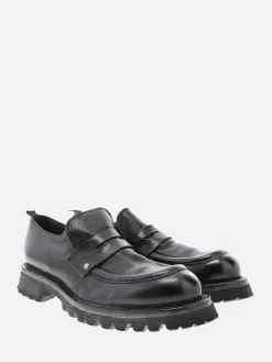 Moma - 1EW143 Penny Loafers in Nero Cusna