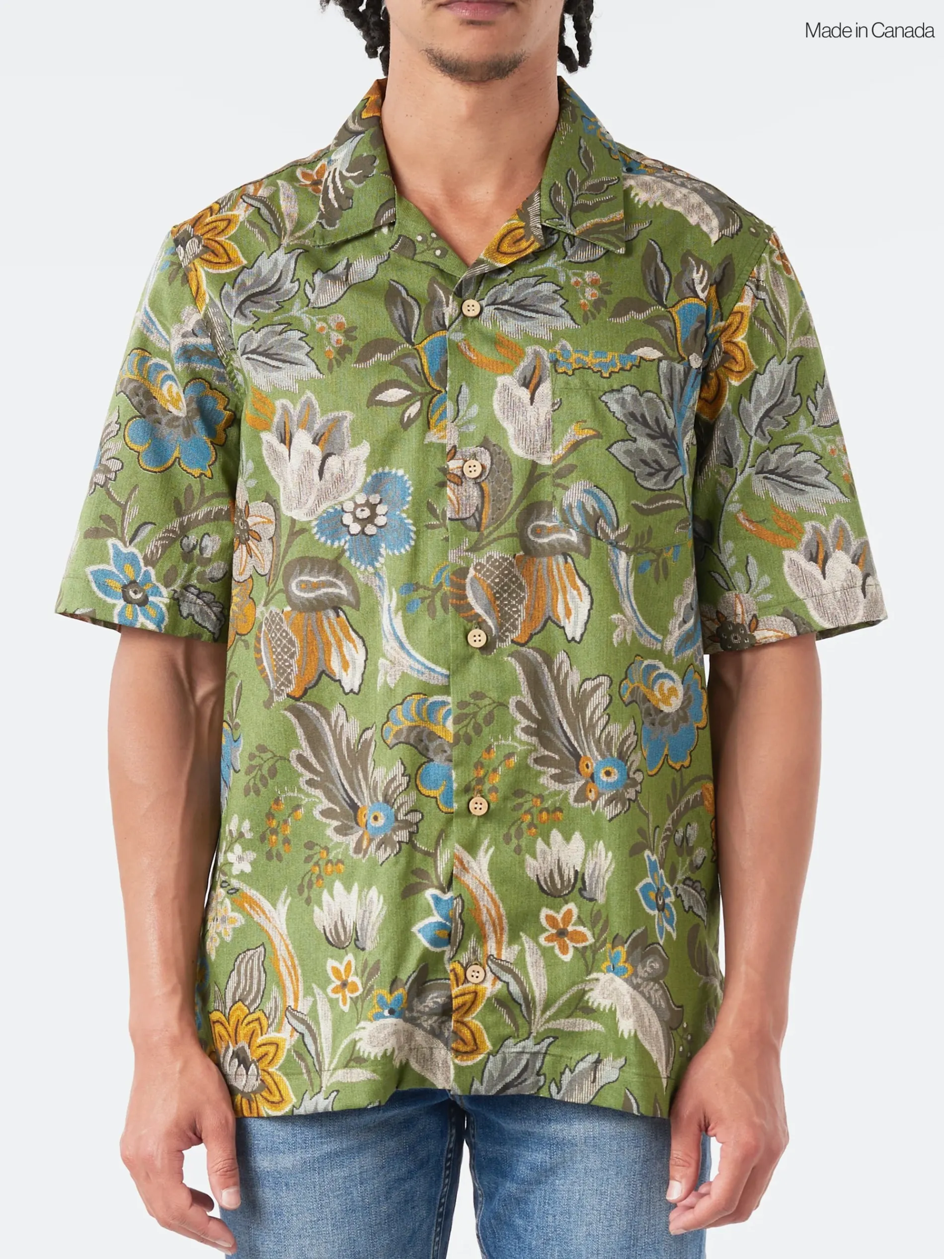 Naked & Famous - Aloha Shirt in Green