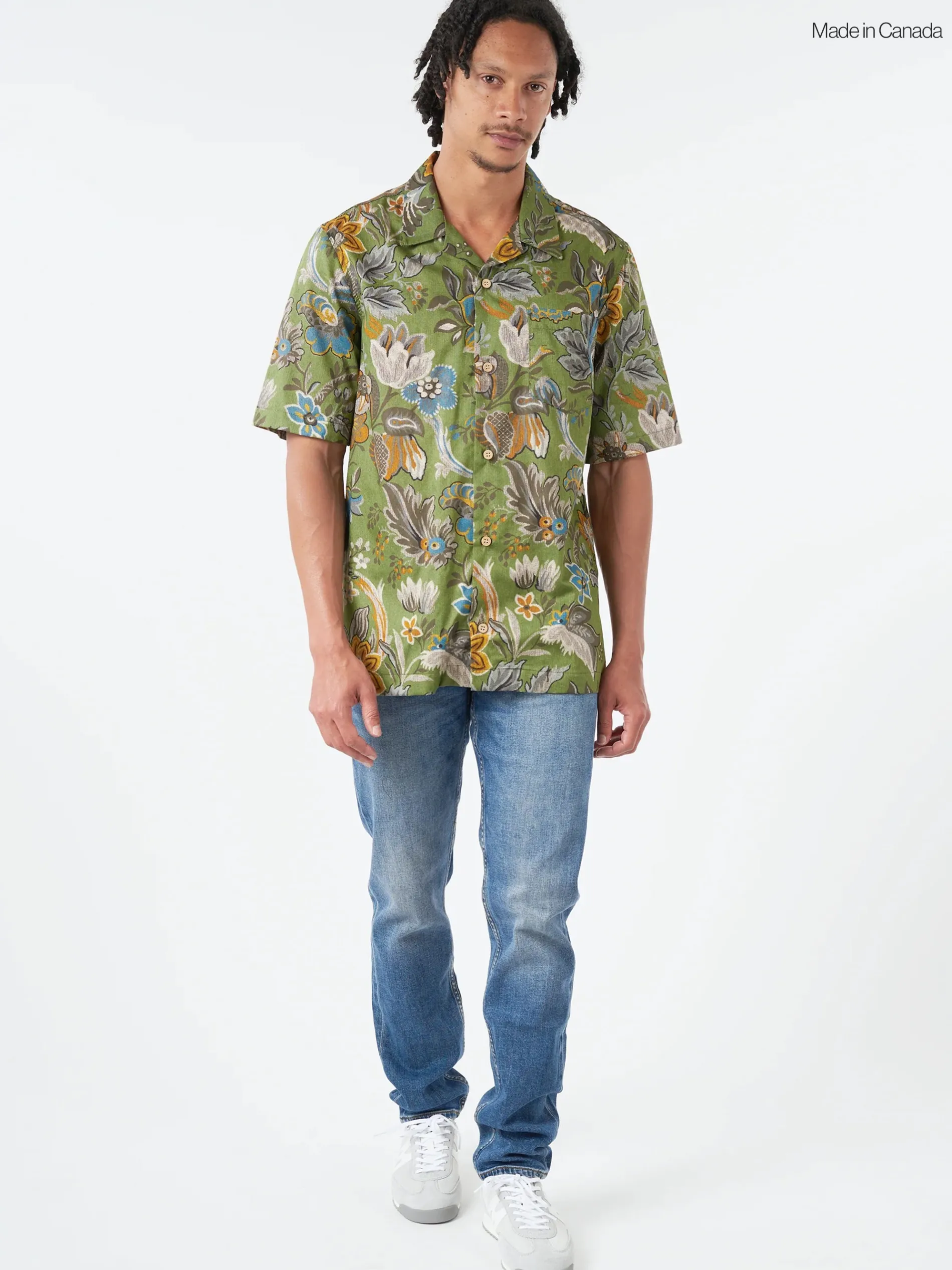 Naked & Famous - Aloha Shirt in Green