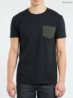Naked & Famous - Black and Triple Yarn Twist Brushed Flannel Pocket Tee