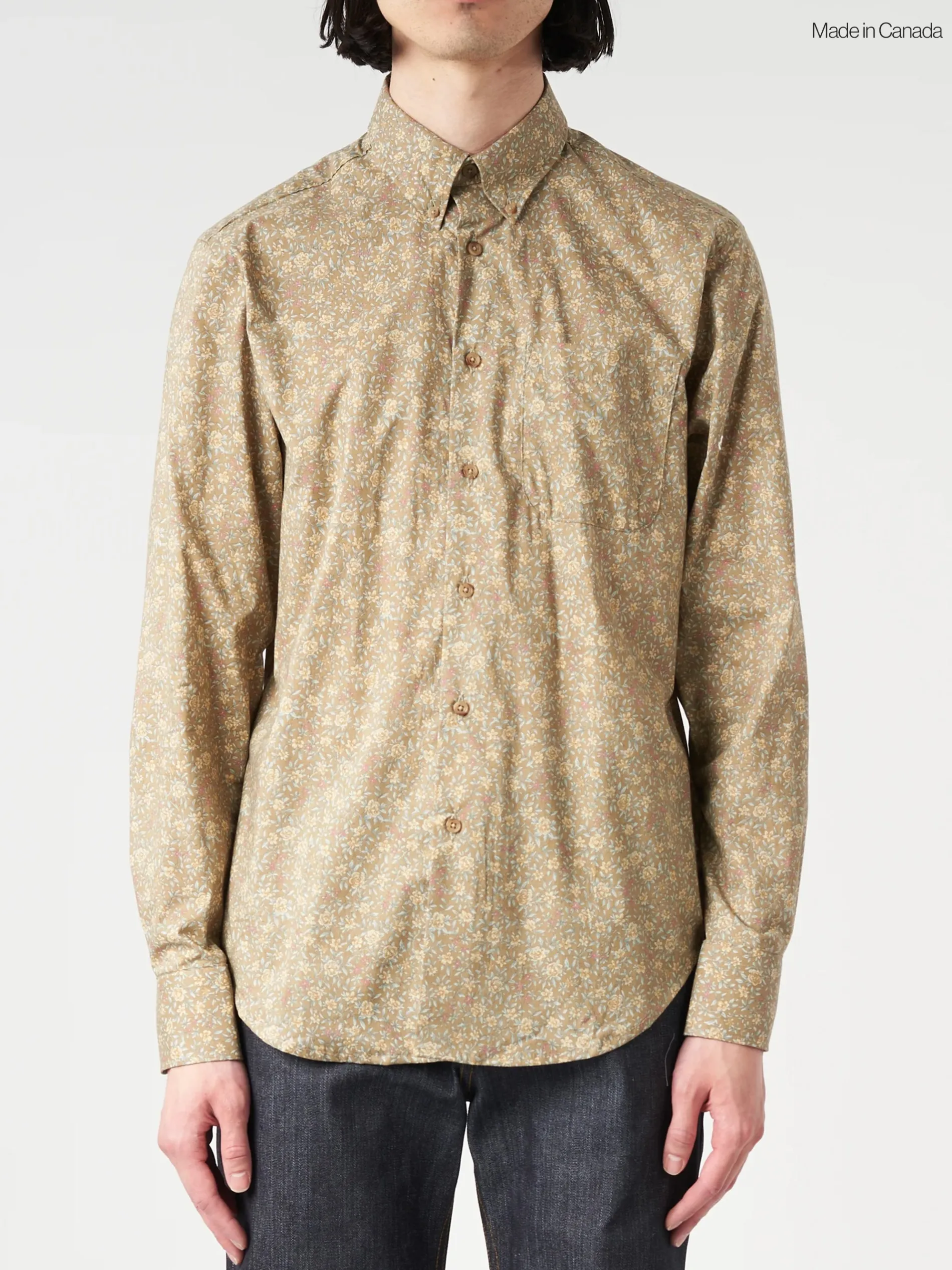 Naked & Famous - Easy Shirt Bell Flowers in Cinnamon