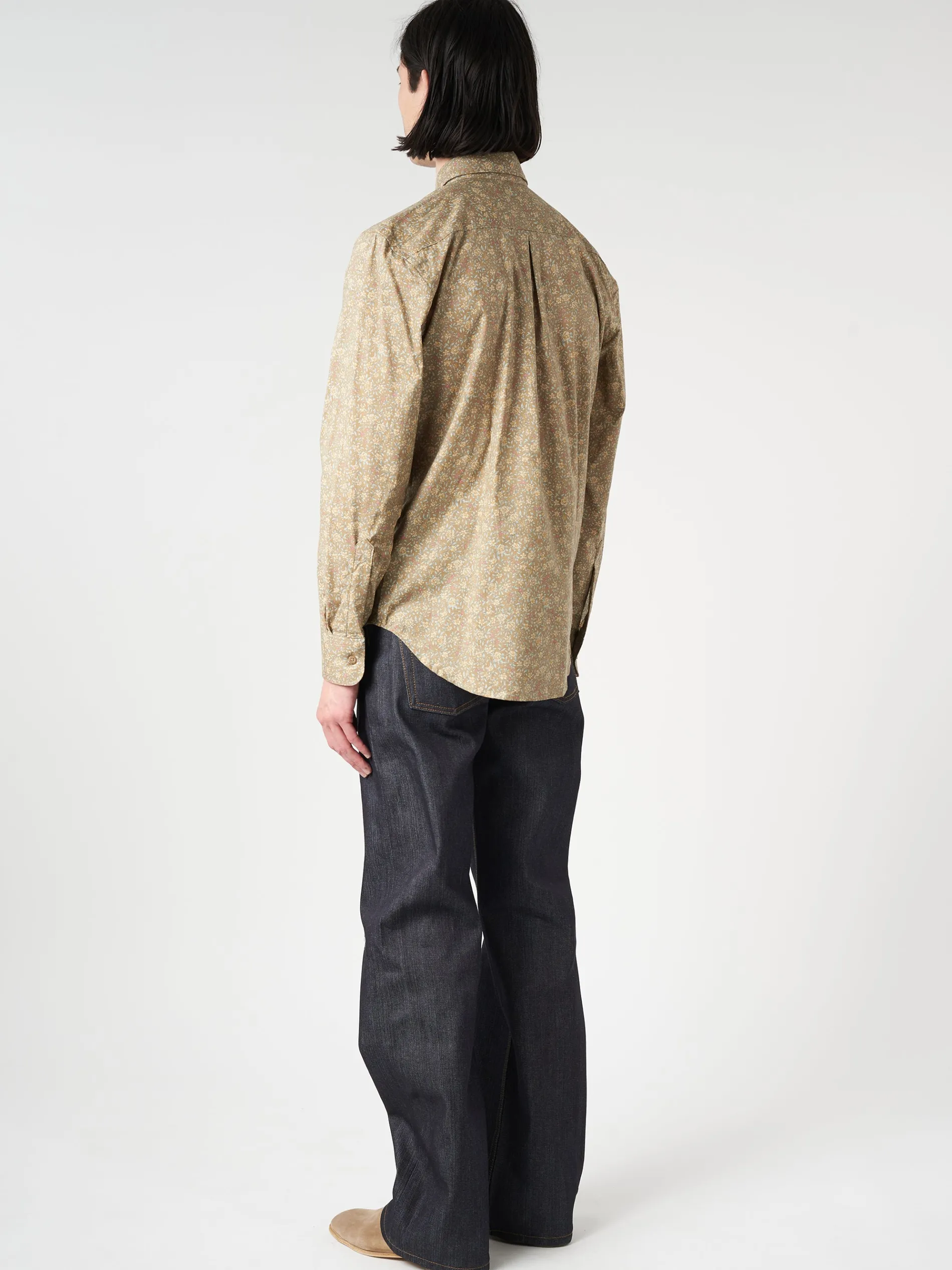 Naked & Famous - Easy Shirt Bell Flowers in Cinnamon