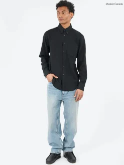 Naked and Famous - Double Weave Slub Gauze Easy Shirt in Black