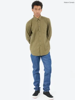 Naked and Famous - Double Weave Slub Gauze Easy Shirt in Juniper