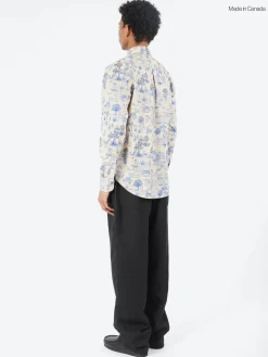 Naked and Famous - Linen Cats Easy Shirt in Blue