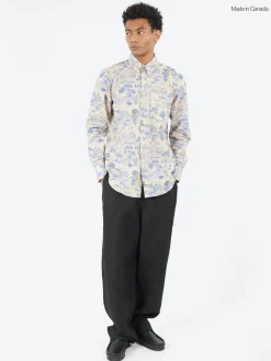 Naked and Famous - Linen Cats Easy Shirt in Blue