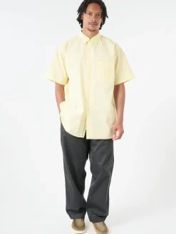 Nanamica - Regular Collar Wind S/S Shirt in Light Yellow
