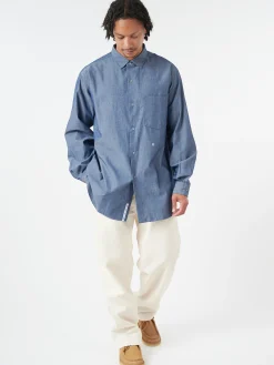 Nanamica - Regular Collar Chambray Shirt in Indigo