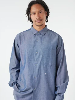 Nanamica - Regular Collar Chambray Shirt in Indigo