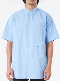 Nanamica - Regular Collar Wind S/S Shirt in Sax