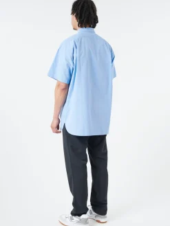 Nanamica - Regular Collar Wind S/S Shirt in Sax