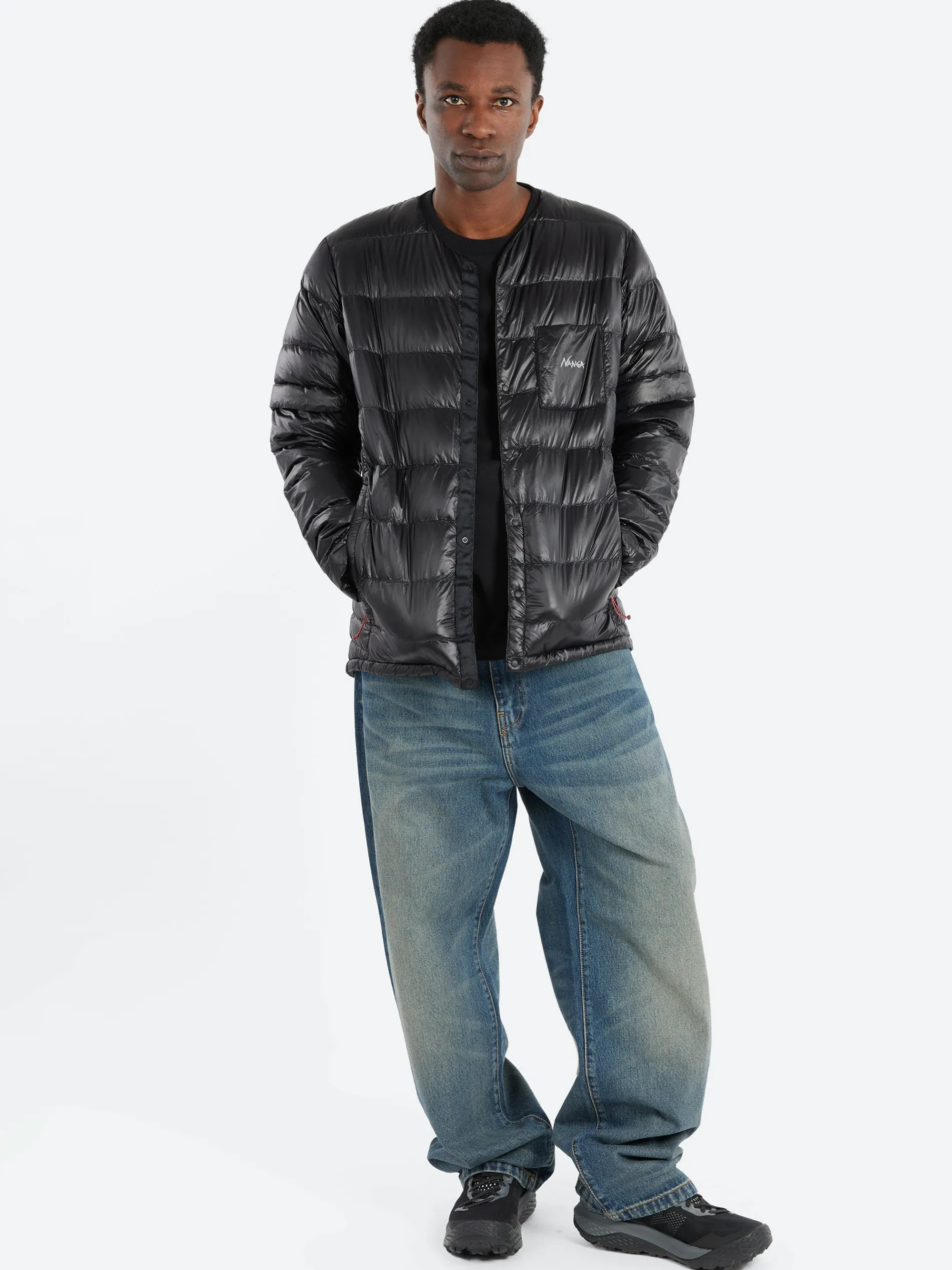 NANGA - Inner Down Cardigan in Black