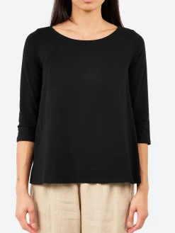 Neirami - 3/4 Sleeves T-Shirt in Nero