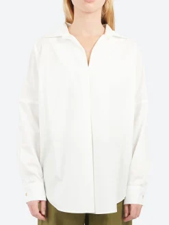 Neirami - Over V-Neck Blouse in Rice