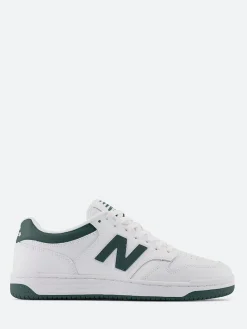 New Balance - 480 in White with Nightwatch Green