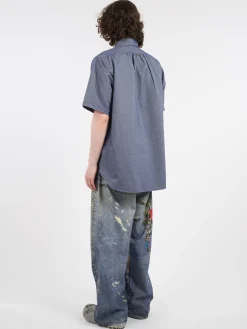 Nigel Cabourn - British Officers S/S Shirt in Navy