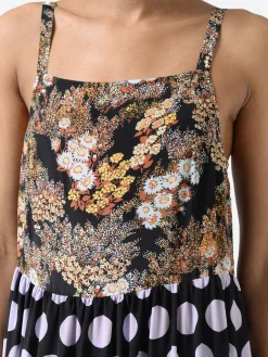 No.6 - Eden Dress in Black Floral Lilac Combo