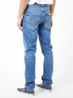 Nudie Jeans - Lean Dean in Lost Orange (Light Blue Wash)
