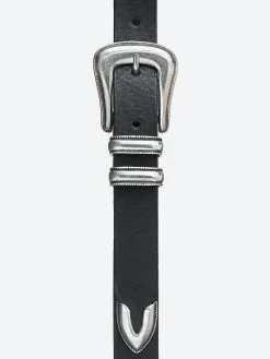 Nudie Jeans - Western Silver Belt in Black