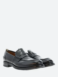 Officine Creative - Balance 011 Penny Loafers in Nero Bufalo
