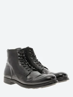 Officine Creative - Chronicle 004 Lace-Up Boots in Nero Ignis