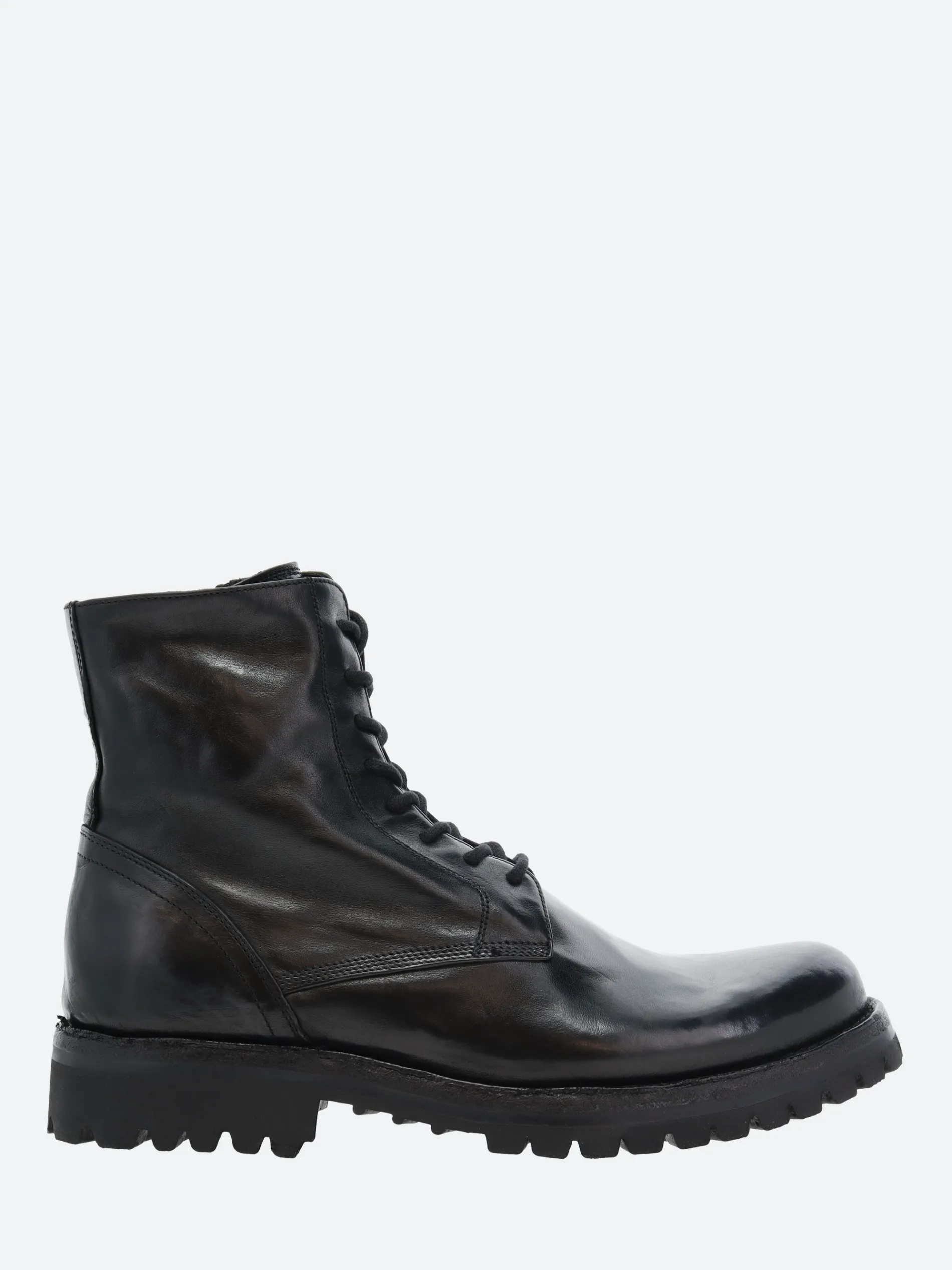 Officine Creative - Ikonic 001 Lace Up Boots in Nero Novak