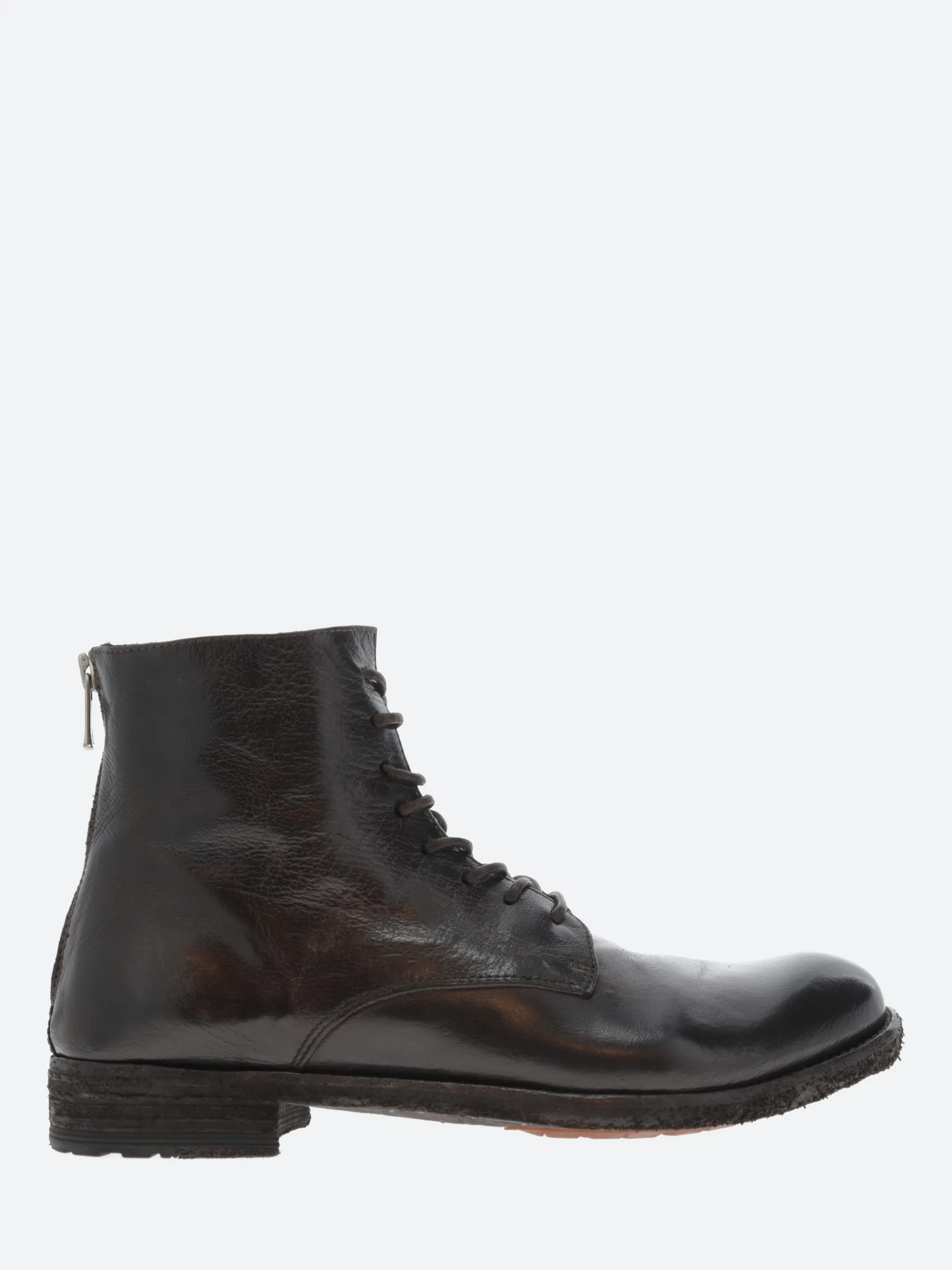 Officine Creative - Lexikon 123 Zipped Ankle Boots in Ebano Ignis