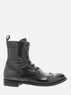 Officine Creative - Lexikon 131 Brogue Ankle Boots in Nero Ignis