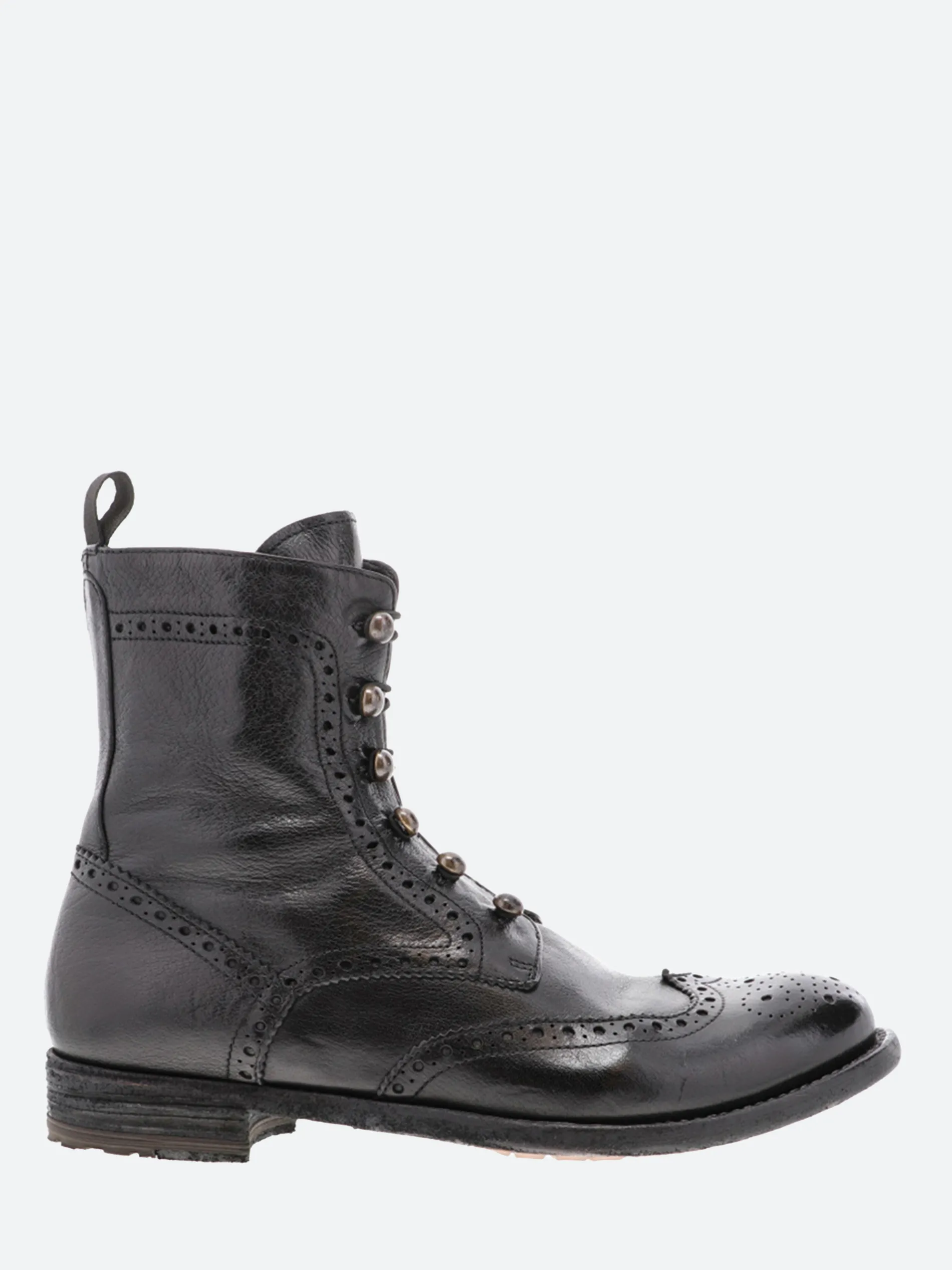 Officine Creative - Lexikon 131 Brogue Ankle Boots in Nero Ignis