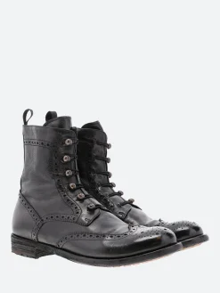 Officine Creative - Lexikon 131 Brogue Ankle Boots in Nero Ignis