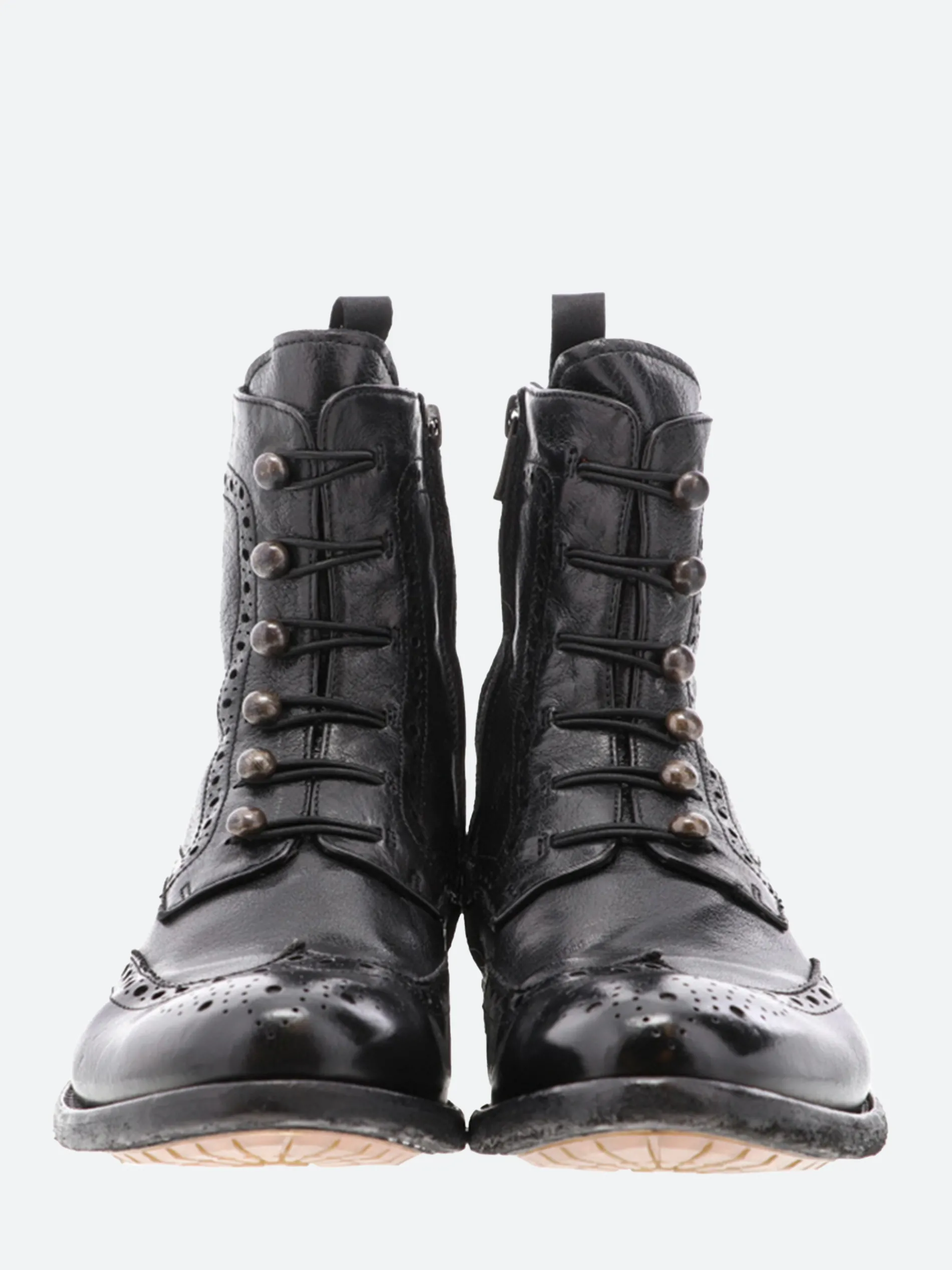 Officine Creative - Lexikon 131 Brogue Ankle Boots in Nero Ignis