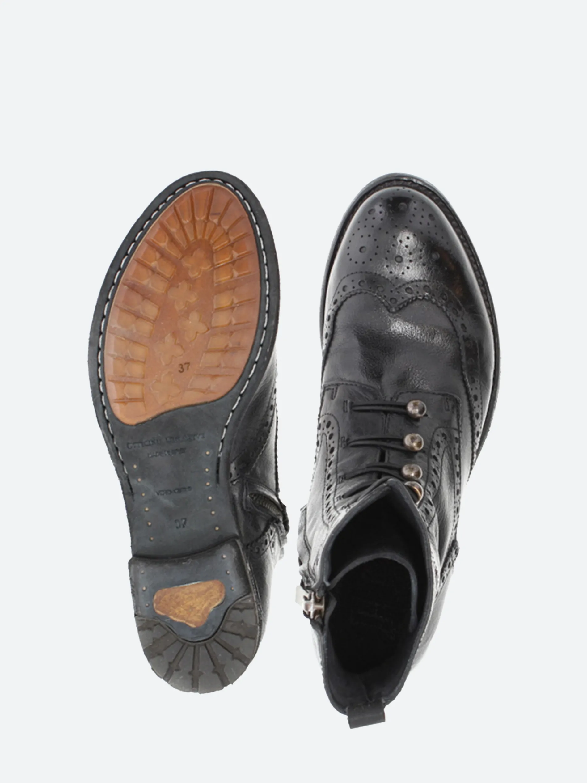 Officine Creative - Lexikon 131 Brogue Ankle Boots in Nero Ignis