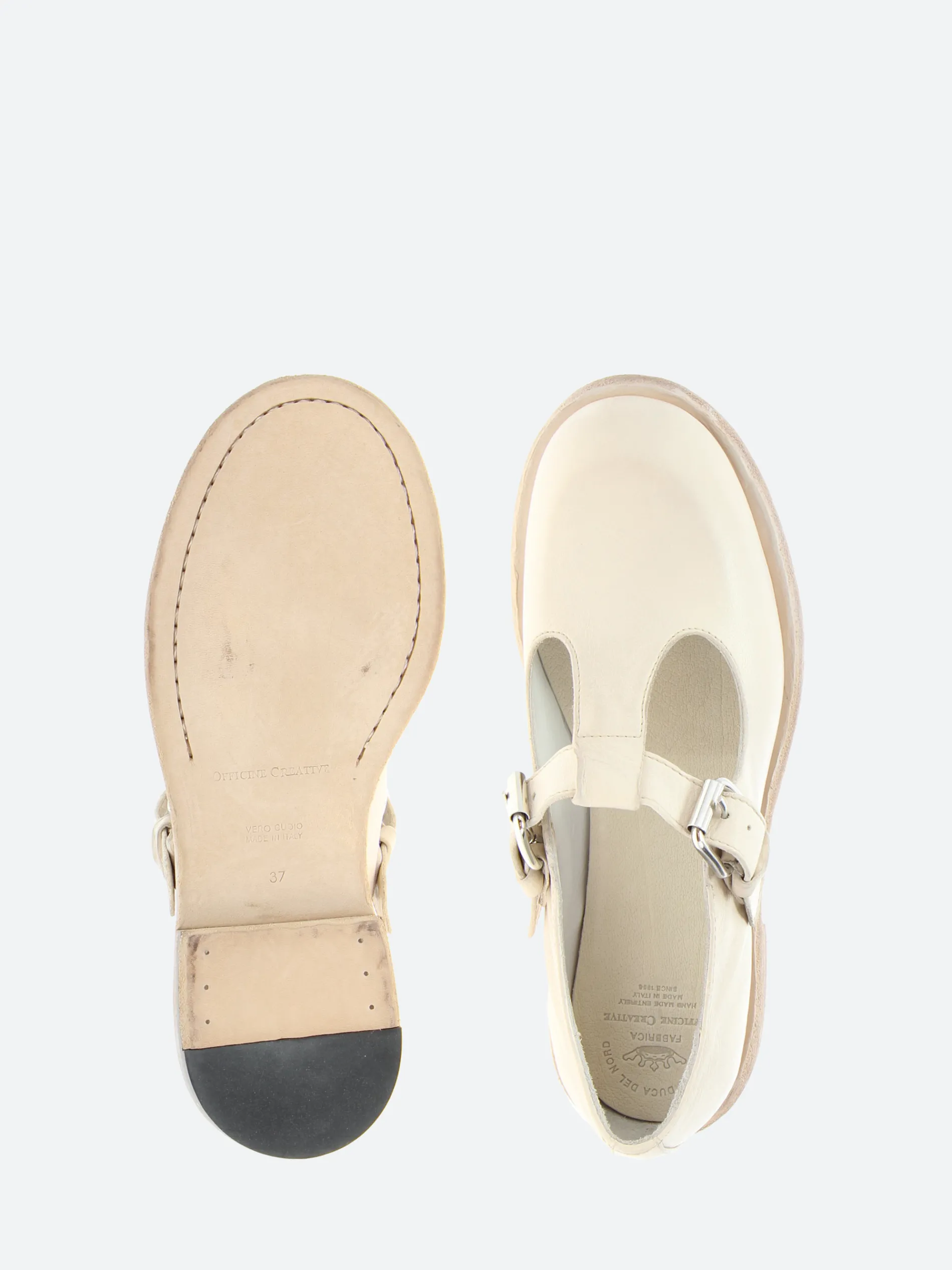 Officine Creative - Rugged 105 T-Bar Shoes in Nebbia Ignis