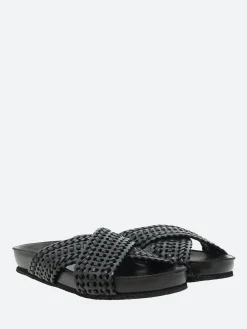 Pantanetti - 17075C Cross Strap Slide in Nero