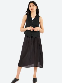 Pas de Calais - Bemberg Taffeta Slip Skirt in Black
