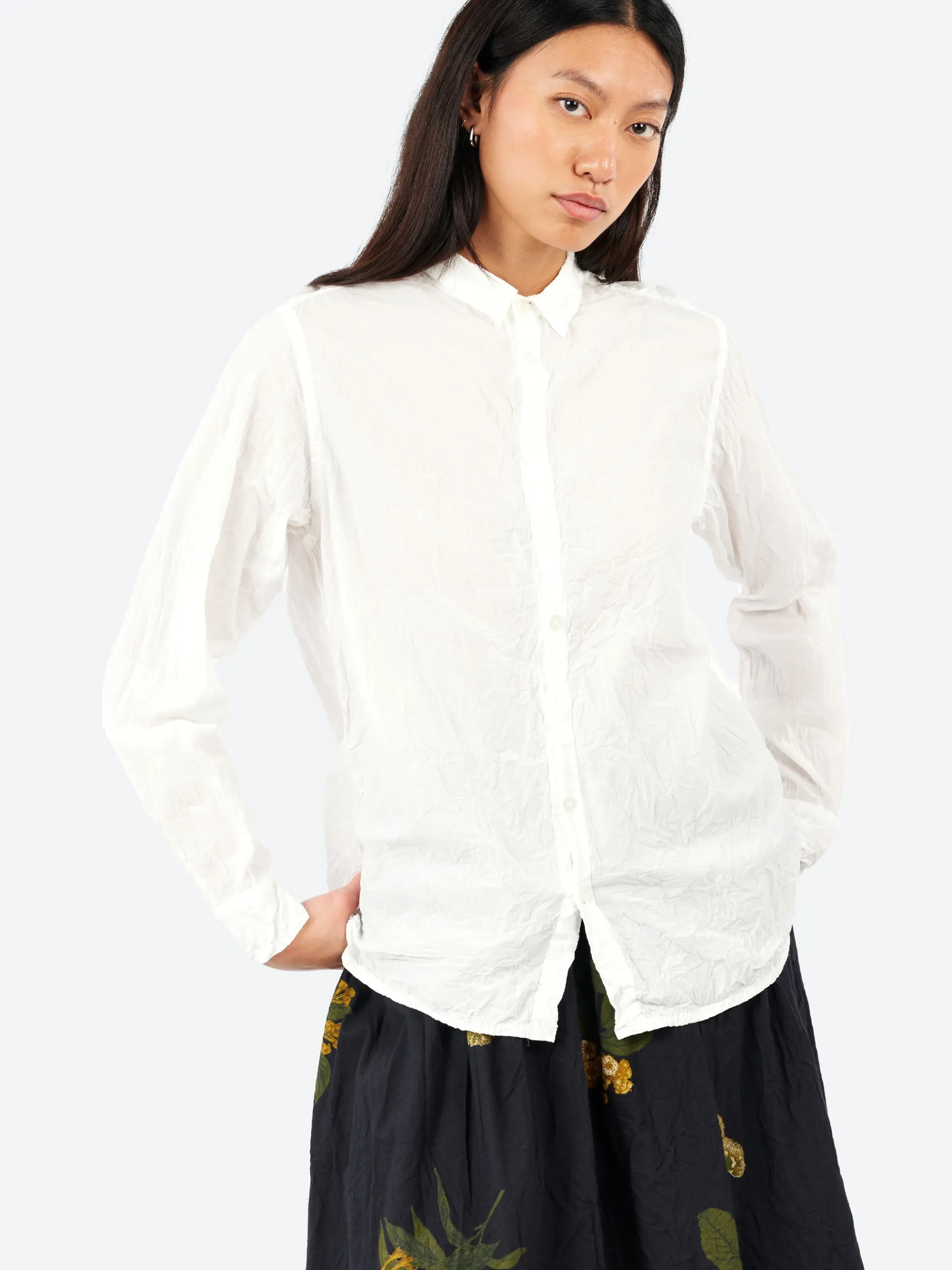 Pas de Calais - Classic Crinkle Shirt in White