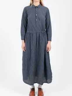 Pas de Calais - Classic Crinkle Dress in Charcoal