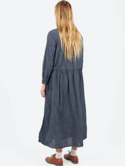 Pas de Calais - Classic Crinkle Dress in Charcoal