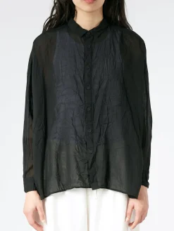 Pas de Calais - Crinkle Wine Dye Blouse in Black