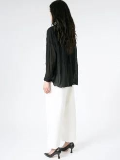 Pas de Calais - Crinkle Wine Dye Blouse in Black