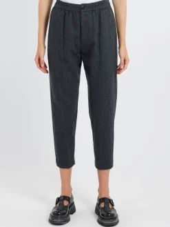 Pas de Calais - Flannel Taper Pants in Charcoal