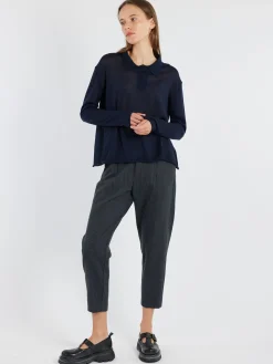 Pas de Calais - Flannel Taper Pants in Charcoal