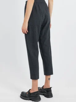 Pas de Calais - Flannel Taper Pants in Charcoal