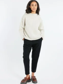 Pas de Calais - Flannel Taper Pants in Black