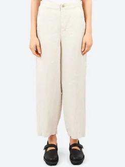 Pas de Calais - Linen Twill Wide Pants in Light Grey